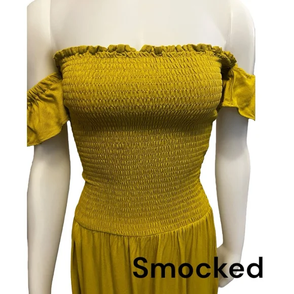 Young Fabulous & Broke Freida Off-the-shoulder Maxi Dress, M, Chartreuse Yellow - Picture 7 of 16
